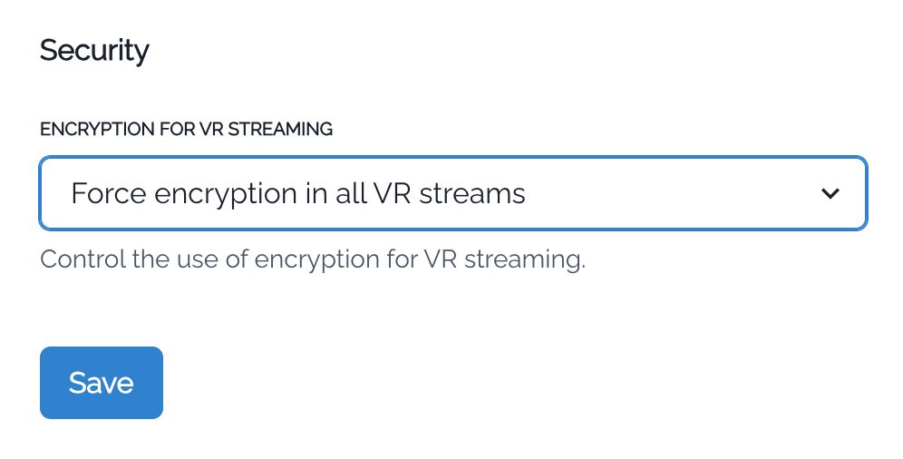 Activate VR Encryption in Innoactive Portal Control Panel